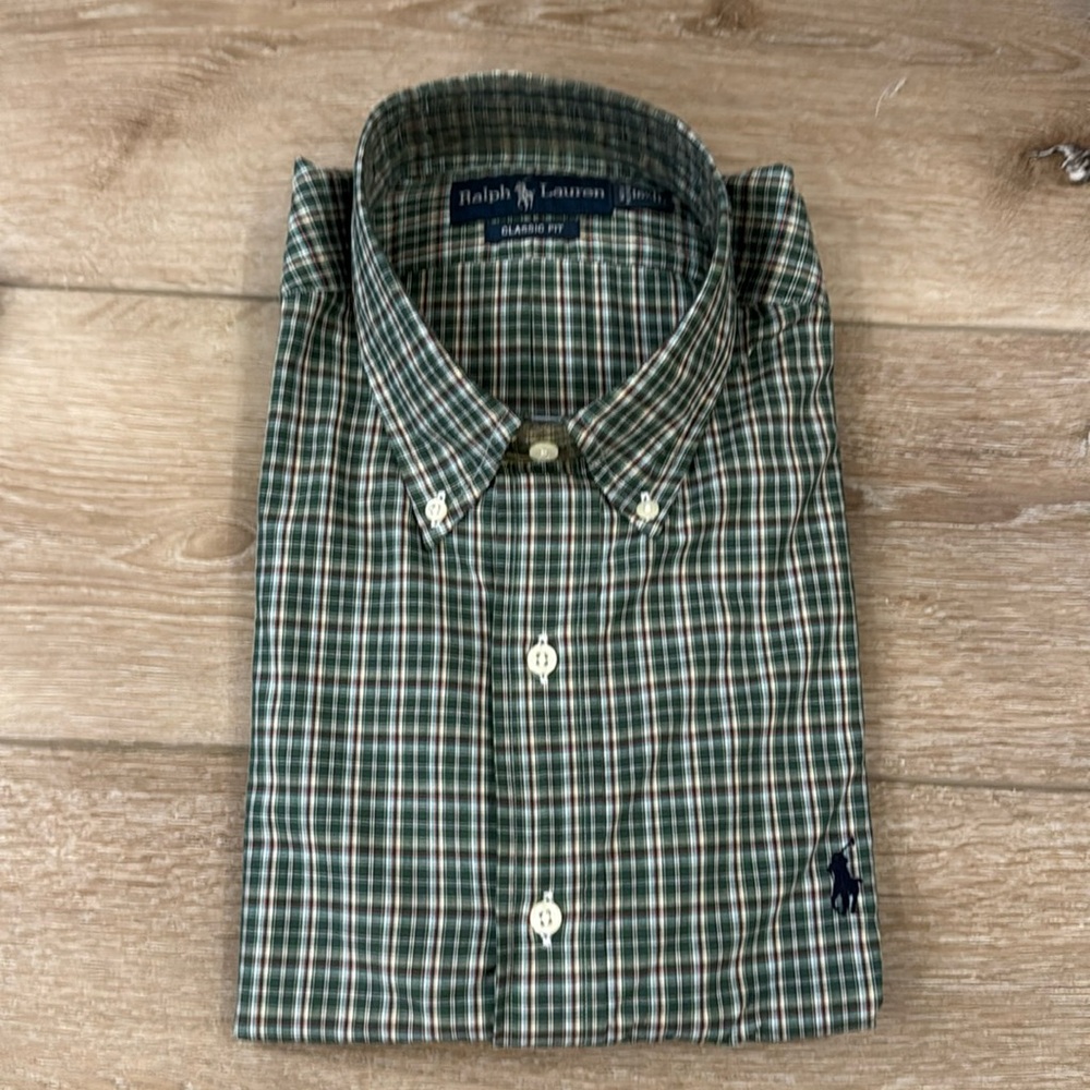 NWT Ralph Lauren Plaid Button Down Shirt Classic Fit